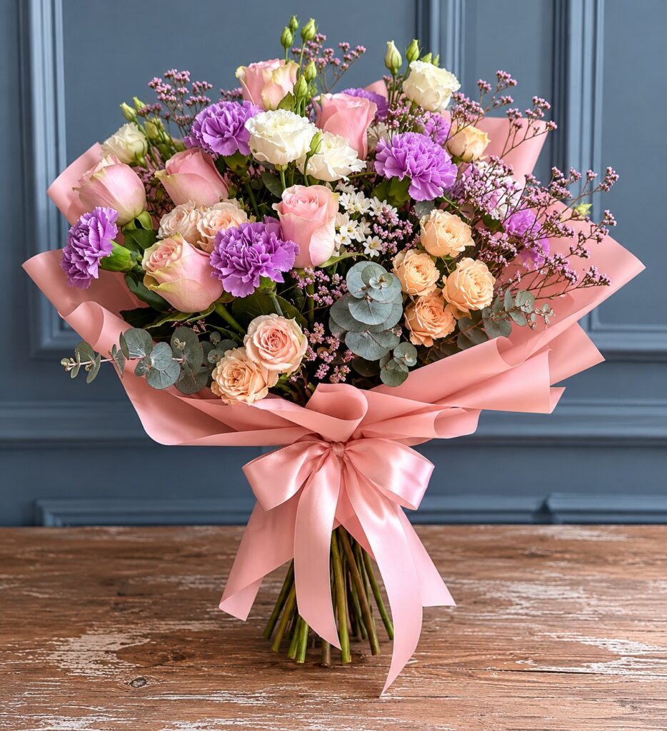 Ramos de flores en tonos pastel en nuestra floristería ubicada en las Rozas de Madrid